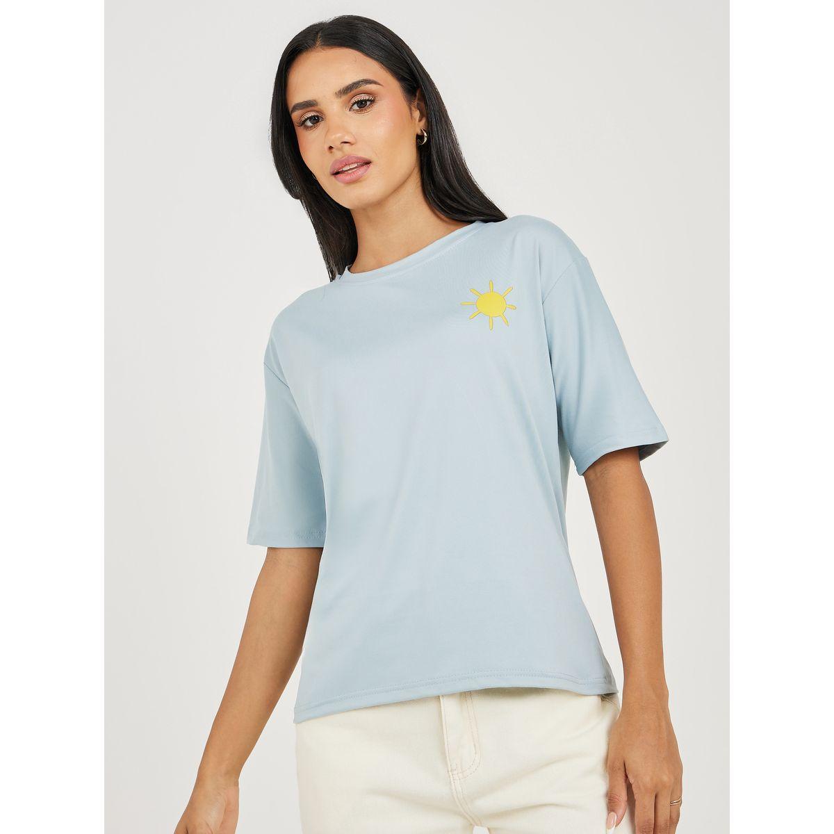 تيشيرت بطبعة ناعمة مع اكمام قصيرة-women-clothing-tshirts-image-3