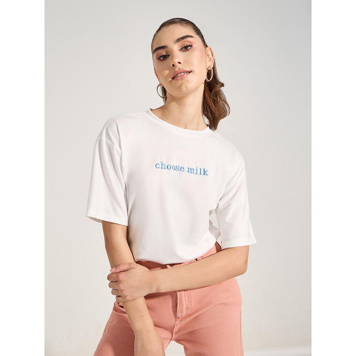 Styli Oversized Embroidered Slogan Detail T-Shirt-women-clothing-tshirts-image-1