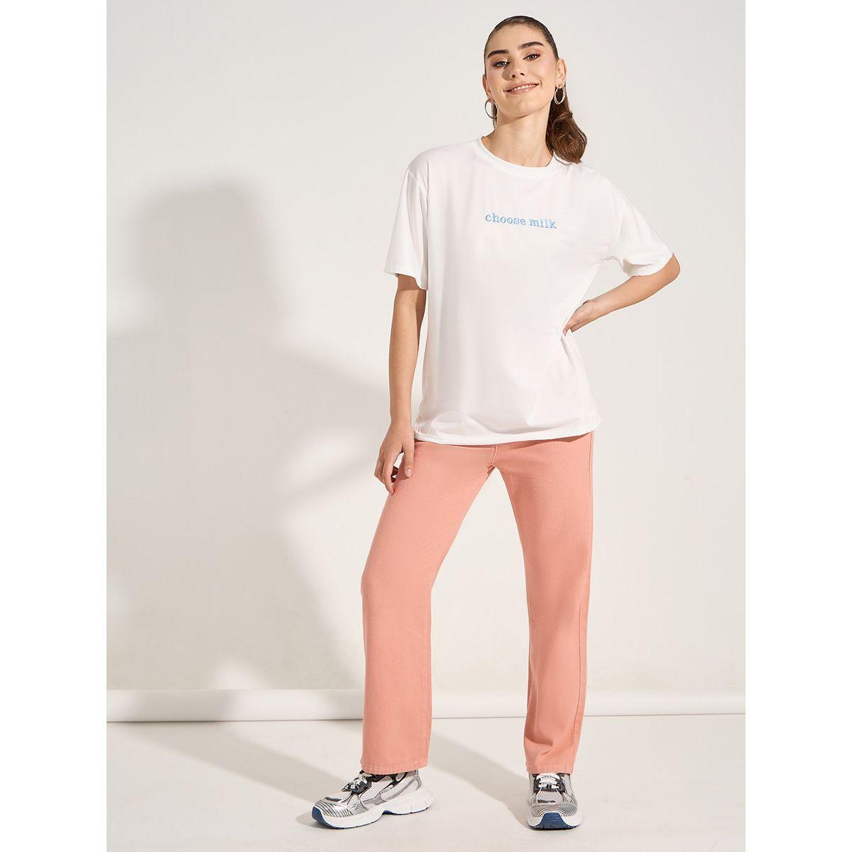 تيشيرت فضفاض مُطرّز بكتابة-women-clothing-tshirts-image-2