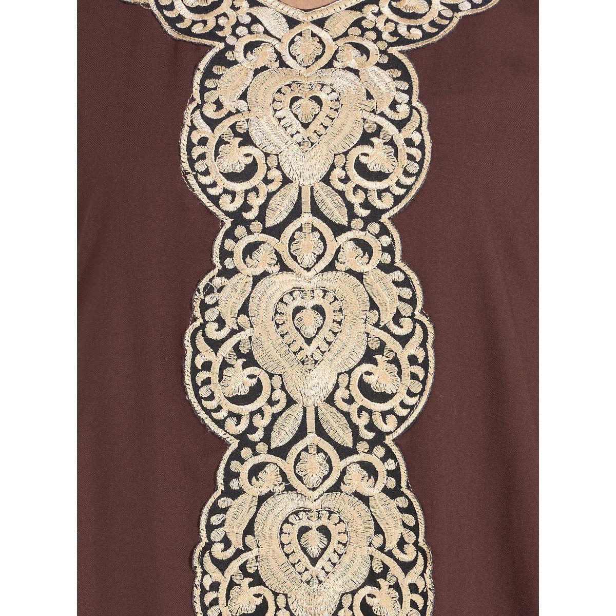 Styli Embroidered V Neck Jalabiya-women-arabicclothing-jalabiyas-image-3