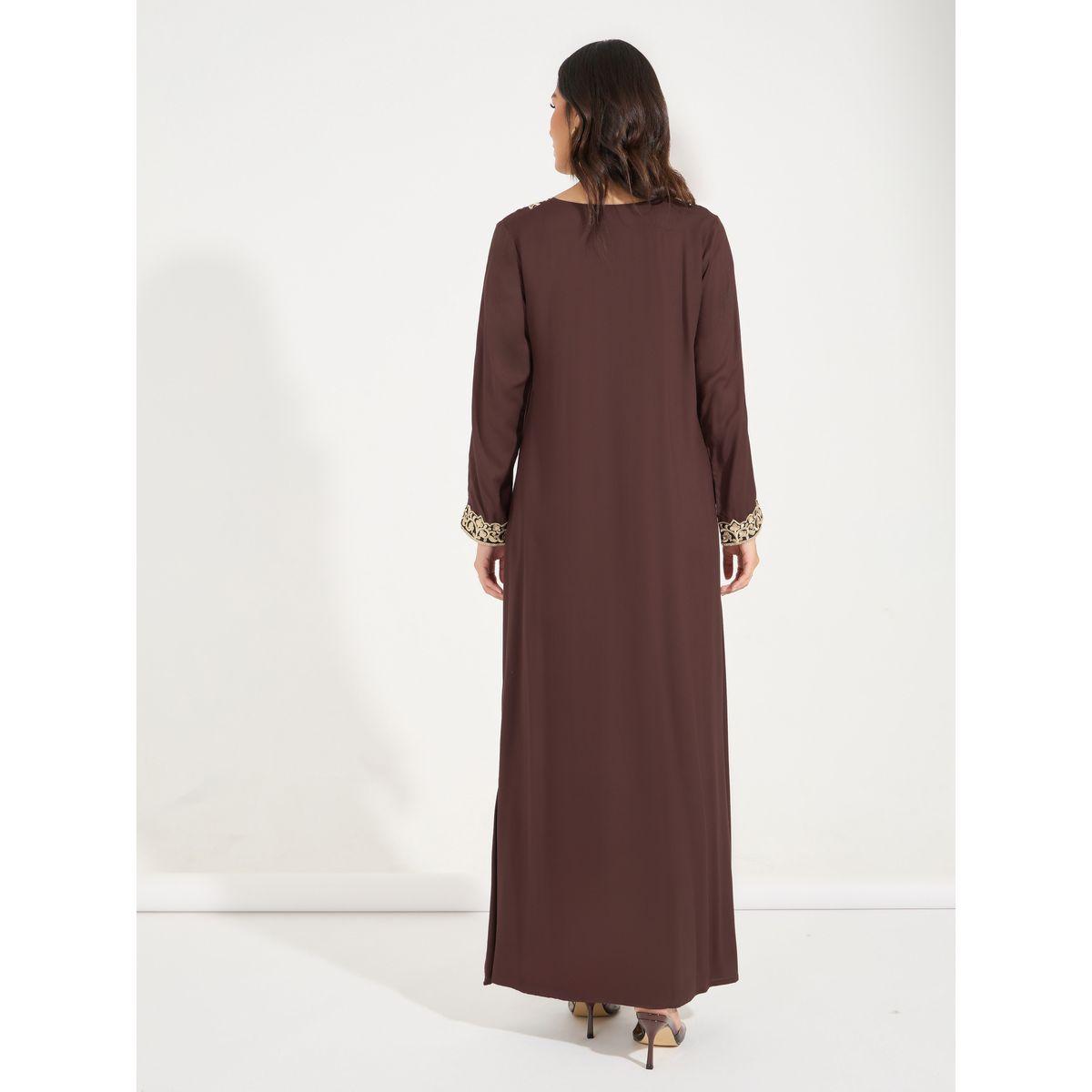 Styli Embroidered V Neck Jalabiya-women-arabicclothing-jalabiyas-image-6