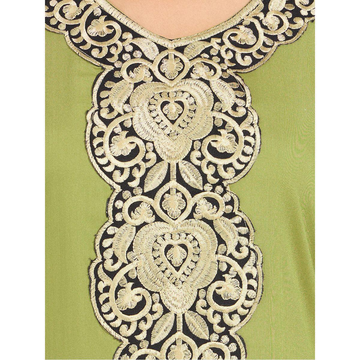 Styli Embroidered V Neck Jalabiya-women-arabicclothing-jalabiyas-image-3