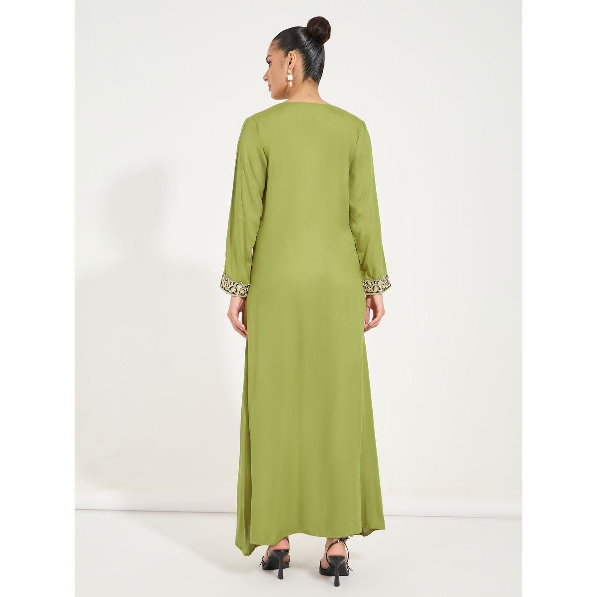 Styli Embroidered V Neck Jalabiya-women-arabicclothing-jalabiyas-image-4