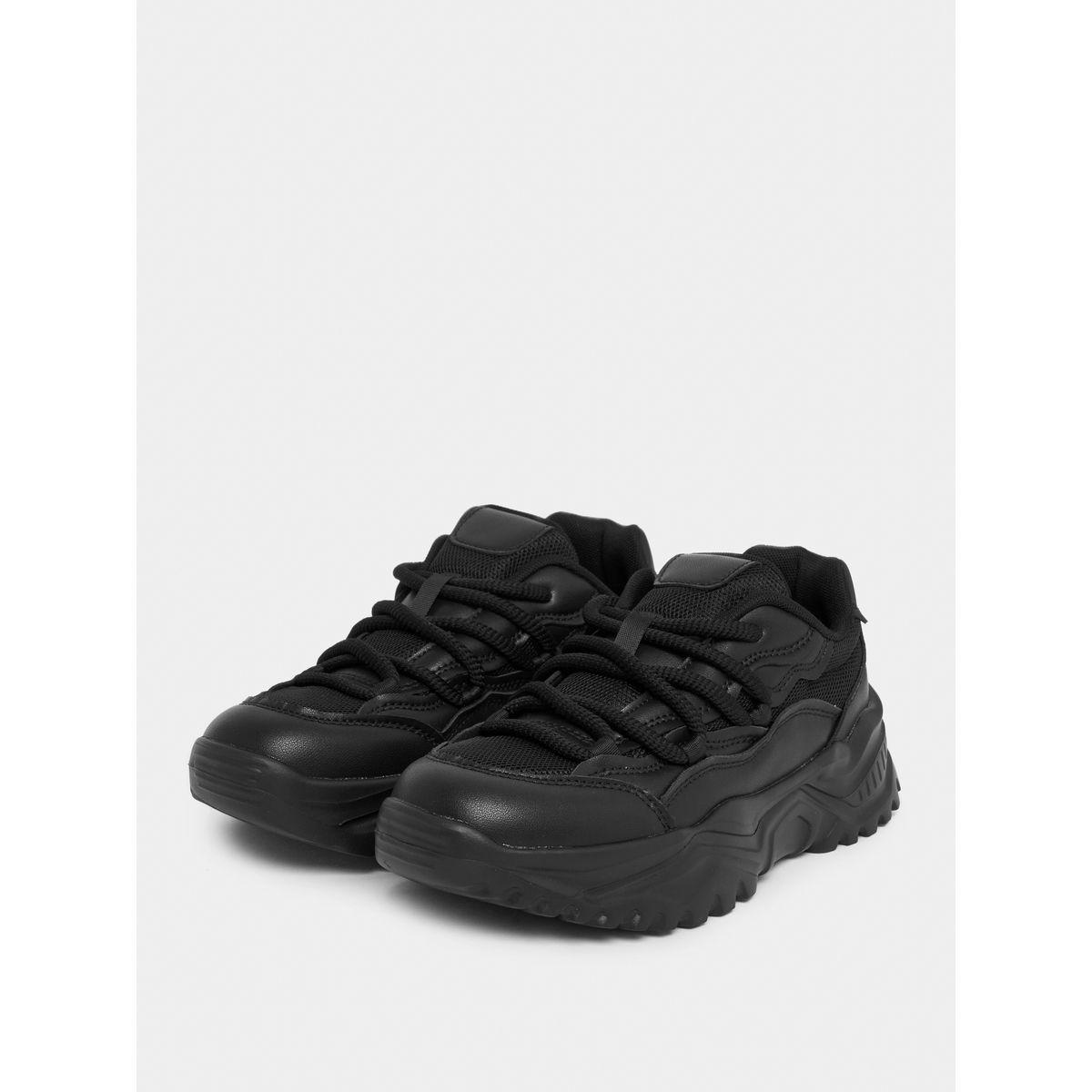 Styli Textured Lace Up Chunky Sneakers-women-shoes-sneakers-image-3