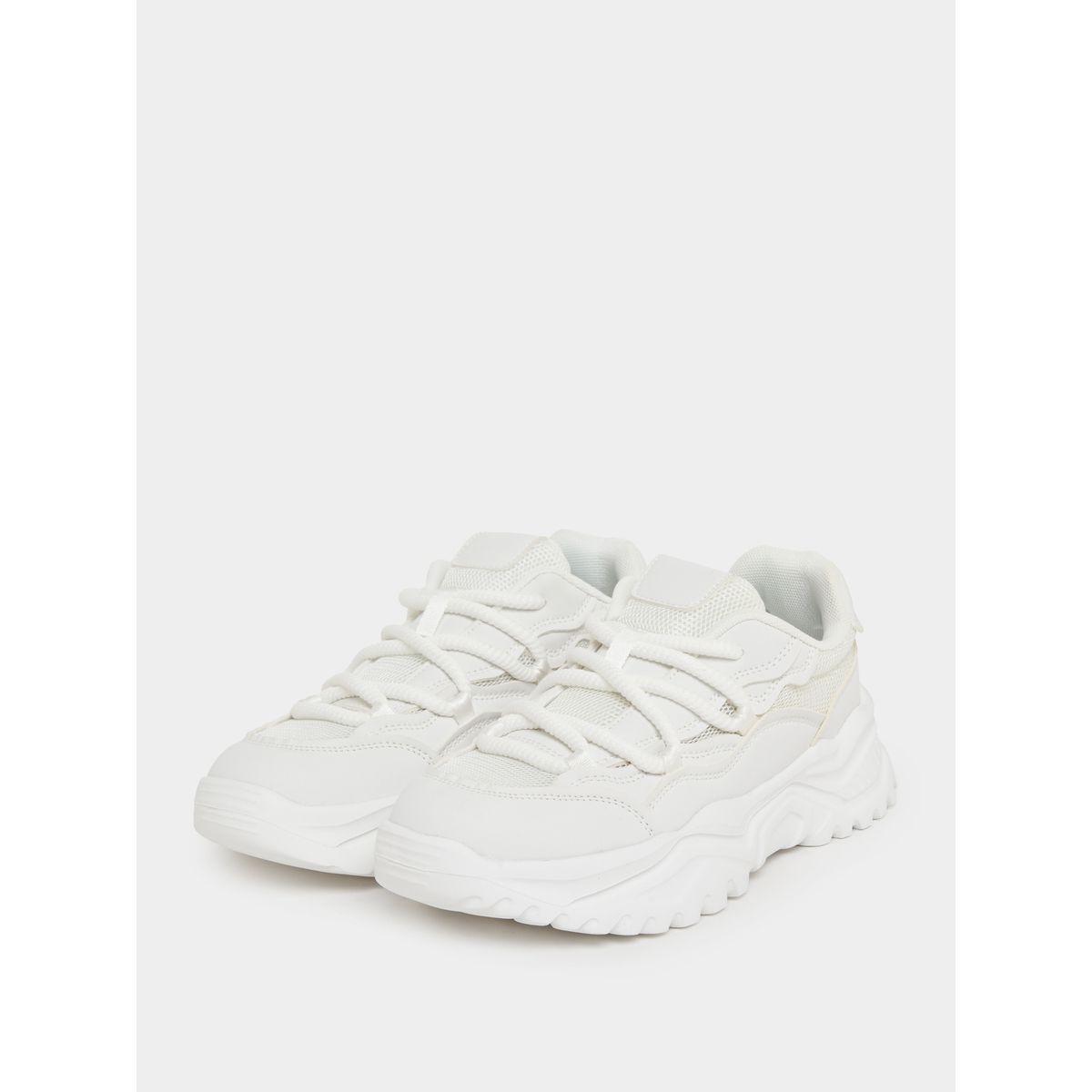Styli Textured Lace Up Chunky Sneakers-women-shoes-sneakers-image-3