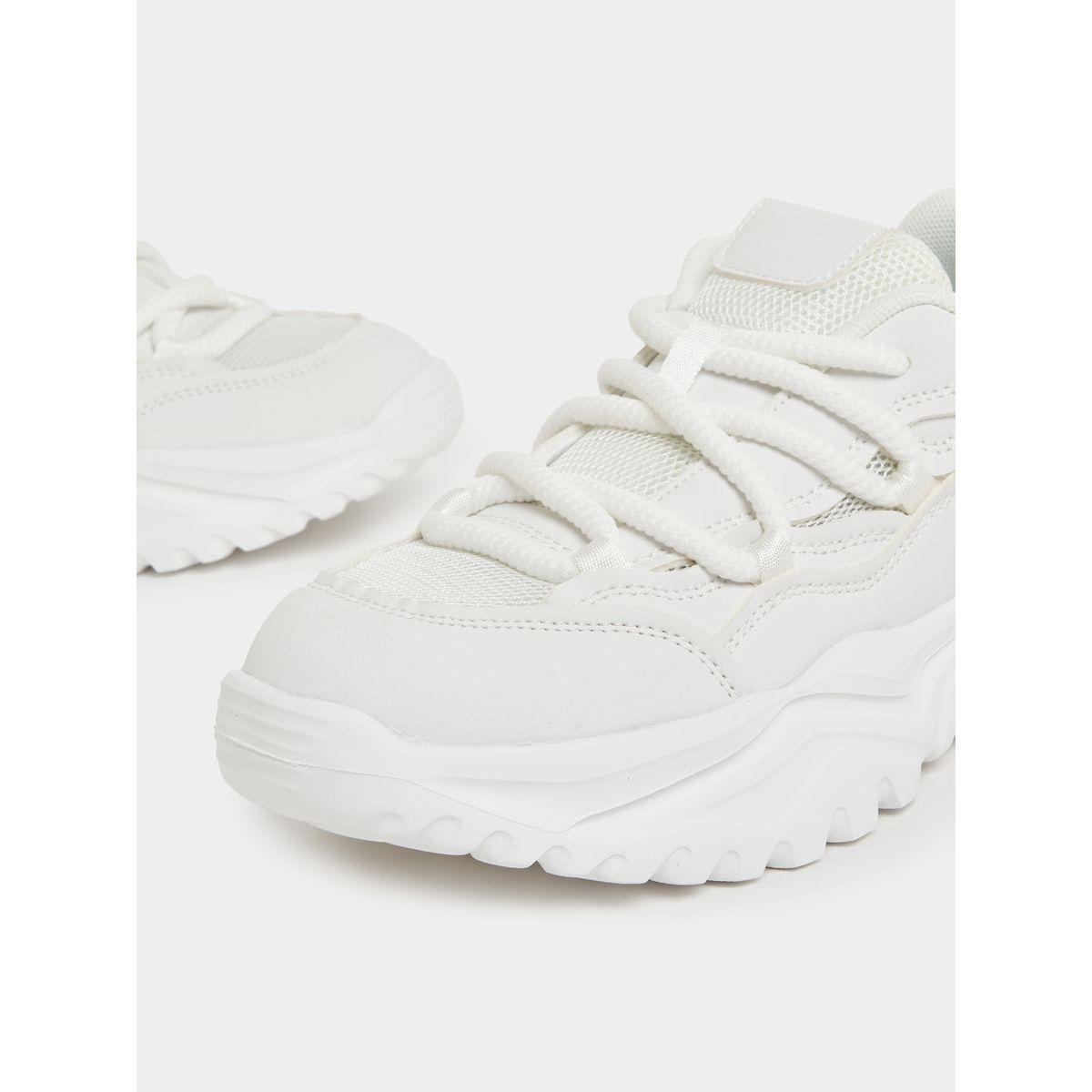 Styli Textured Lace Up Chunky Sneakers-women-shoes-sneakers-image-4