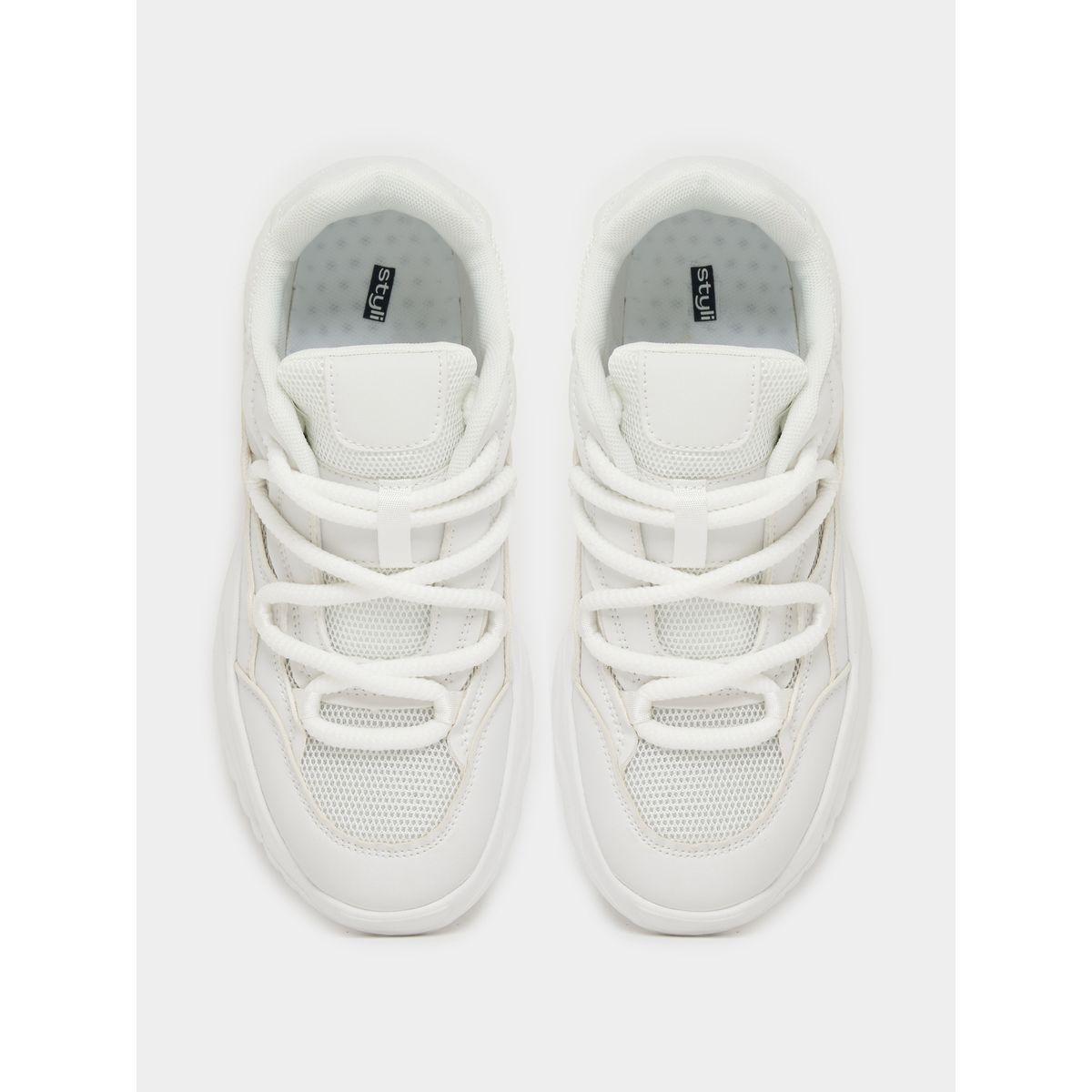 Styli Textured Lace Up Chunky Sneakers-women-shoes-sneakers-image-6
