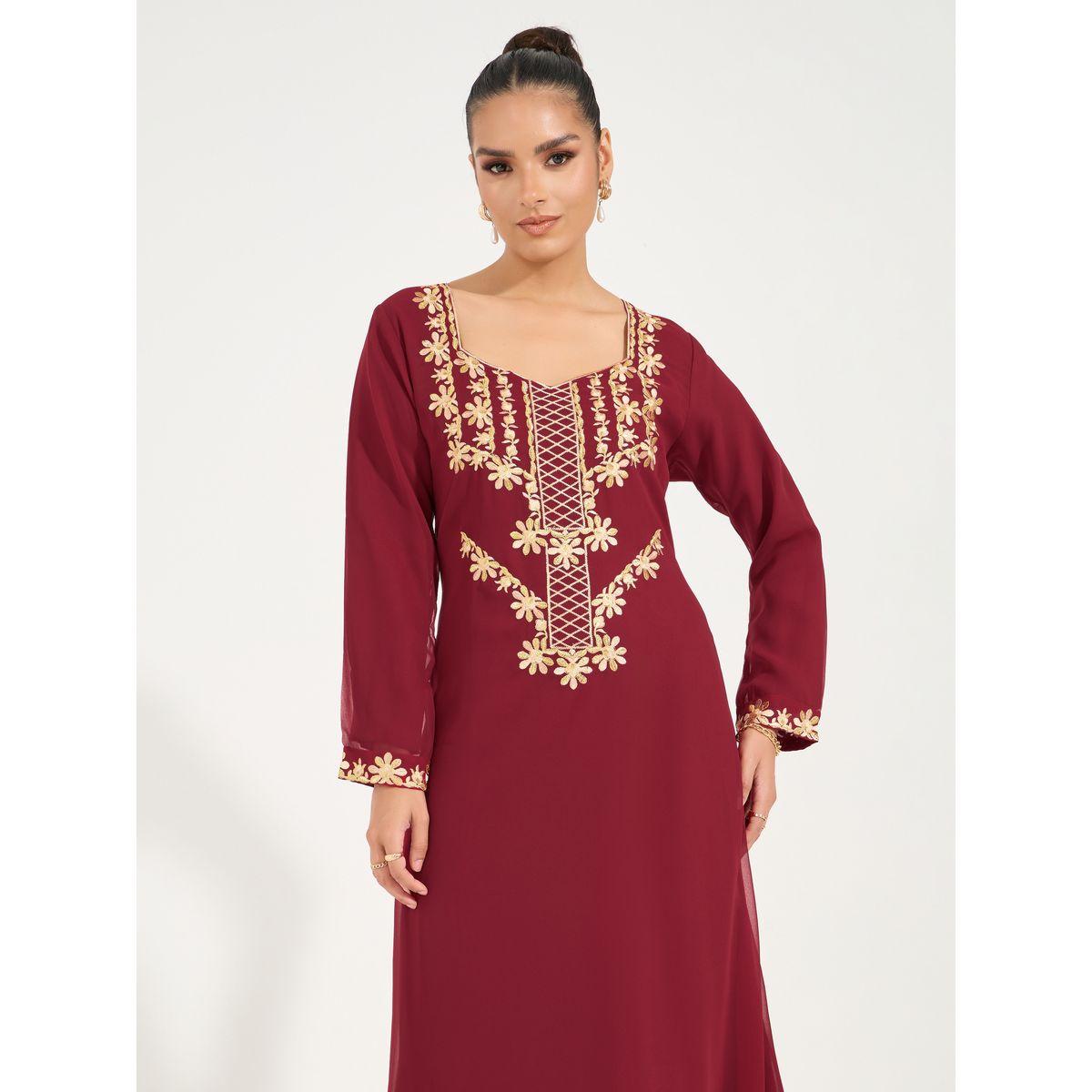 Styli Embroidered Sweetheart Neck Jalabiya-women-arabicclothing-jalabiyas-image-2