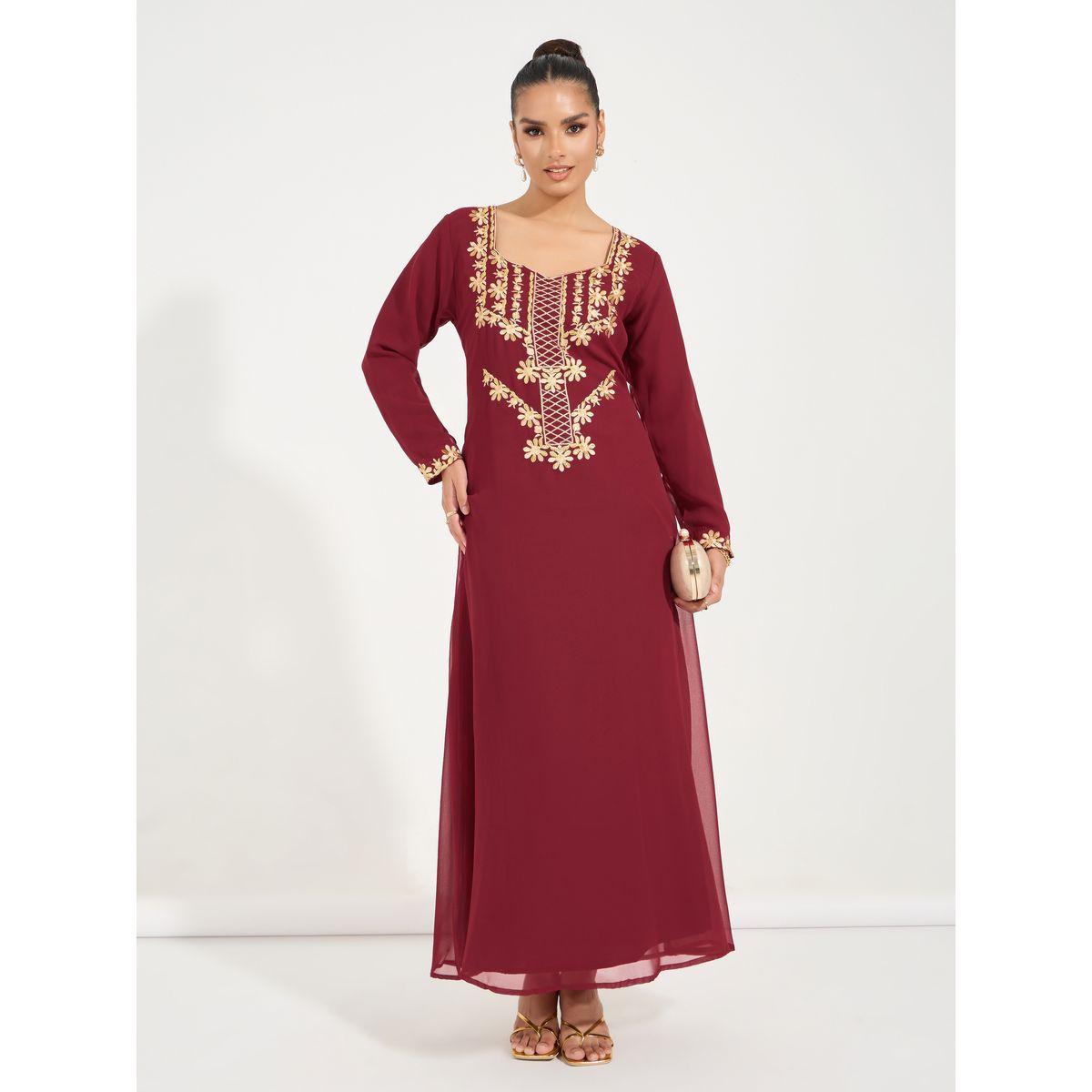 Styli Embroidered Sweetheart Neck Jalabiya-women-arabicclothing-jalabiyas-image-4