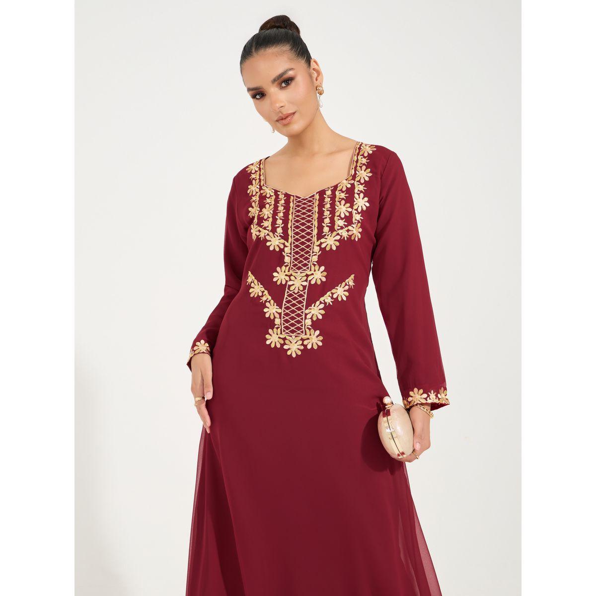Styli Embroidered Sweetheart Neck Jalabiya-women-arabicclothing-jalabiyas-image-5