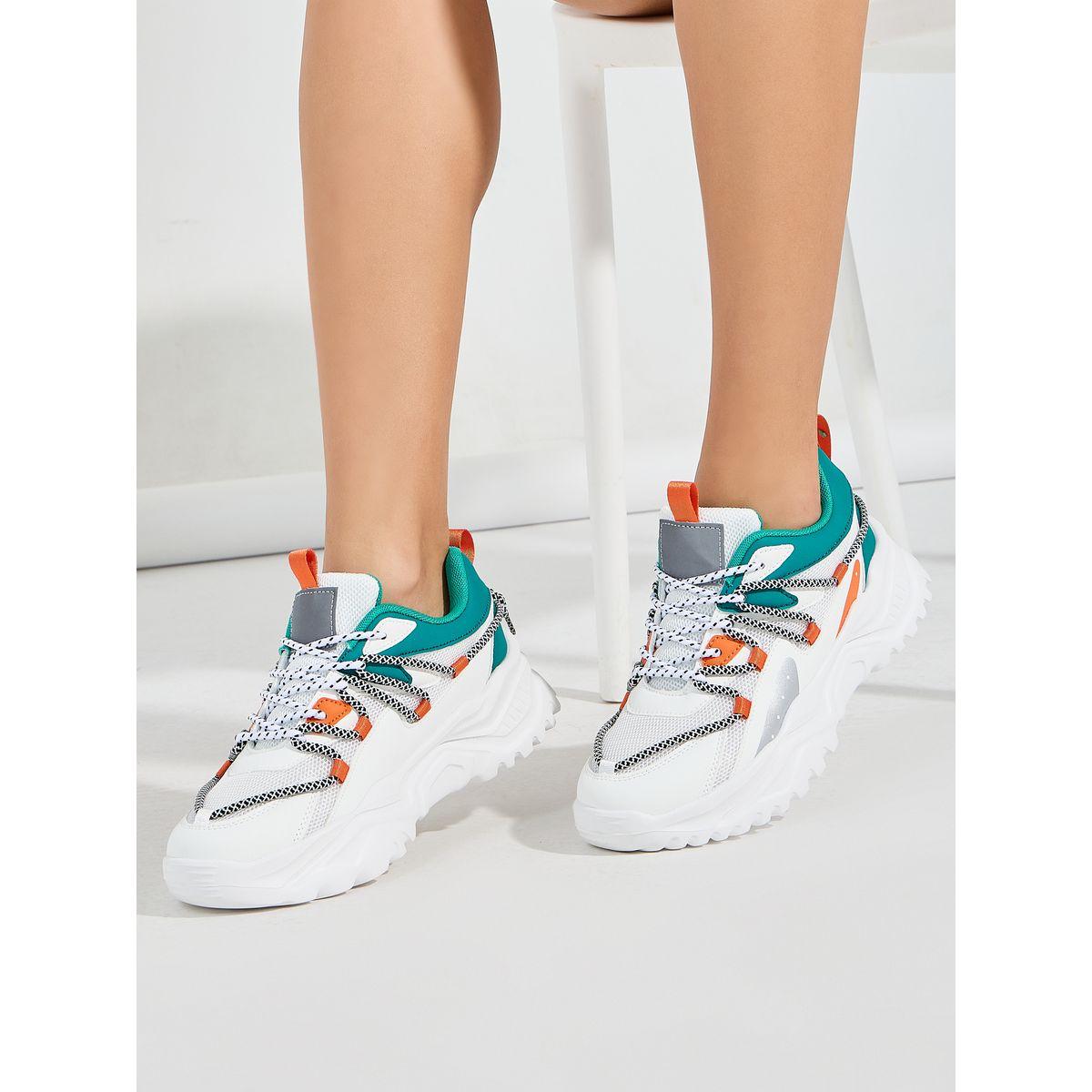 Styli Lace Detail Chunky Sneakers with Pull Tab-women-shoes-sneakers-image-1