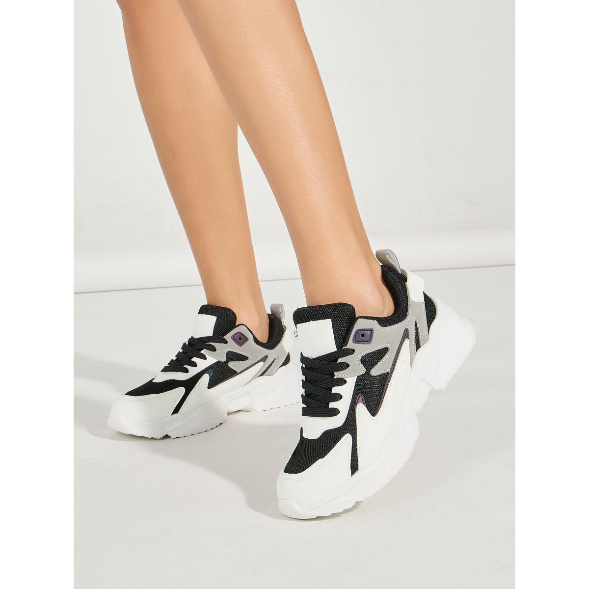 Styli Color Block Lace Up Sneakers-women-shoes-sneakers-image-1