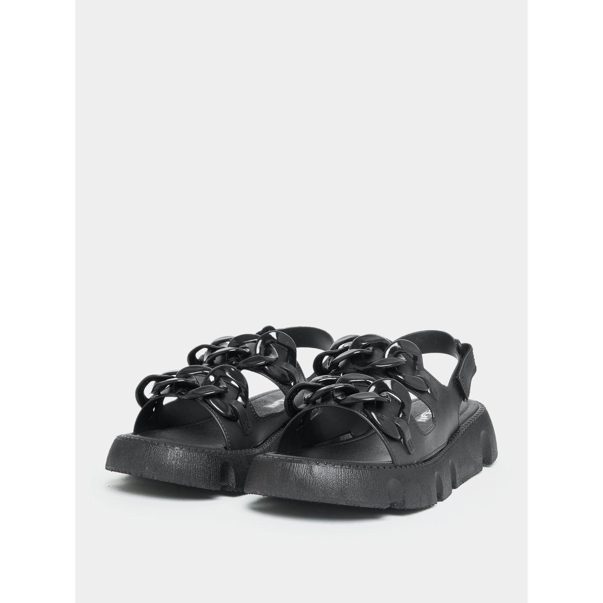 Styli Hook and Loop Fastener Buckle Back Strap Sandals-women-shoes-sandals-flats-image-2