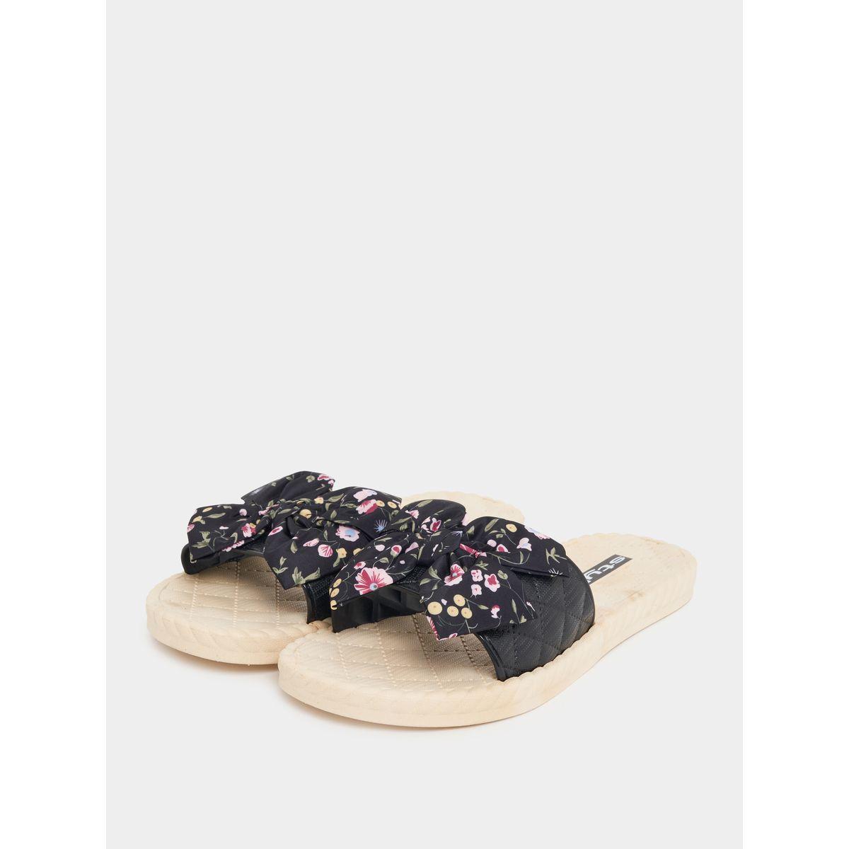 Styli Floral Bow Design Flat Slippers-women-shoes-flipflopsandslides-image-3