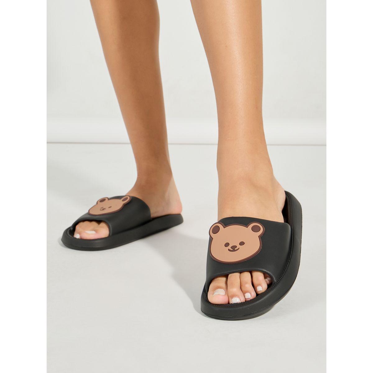 Styli Bear Patch Design Slides-women-shoes-flipflopsandslides-image-1