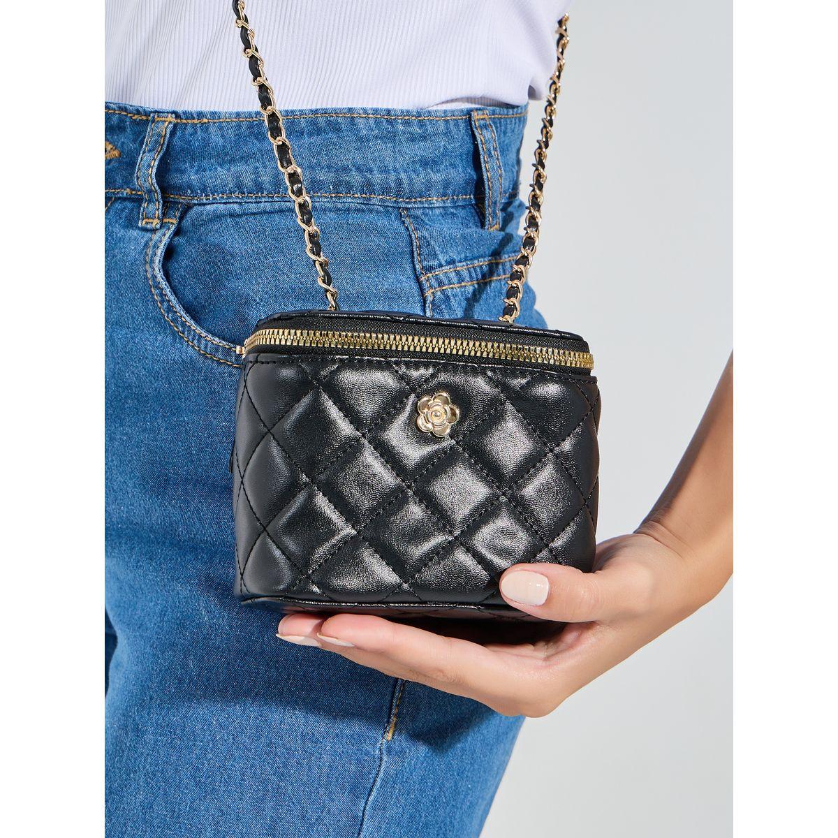Styli Quilted Crossbody Bag with Floral Metal Patch-women-bagsandwallets-handbags-image-3