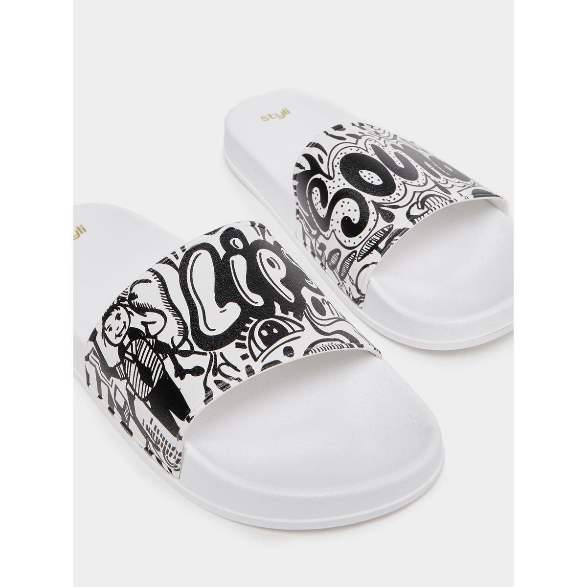 Styli Abstract Print Monochrome Slides-women-shoes-flipflopsandslides-image-4
