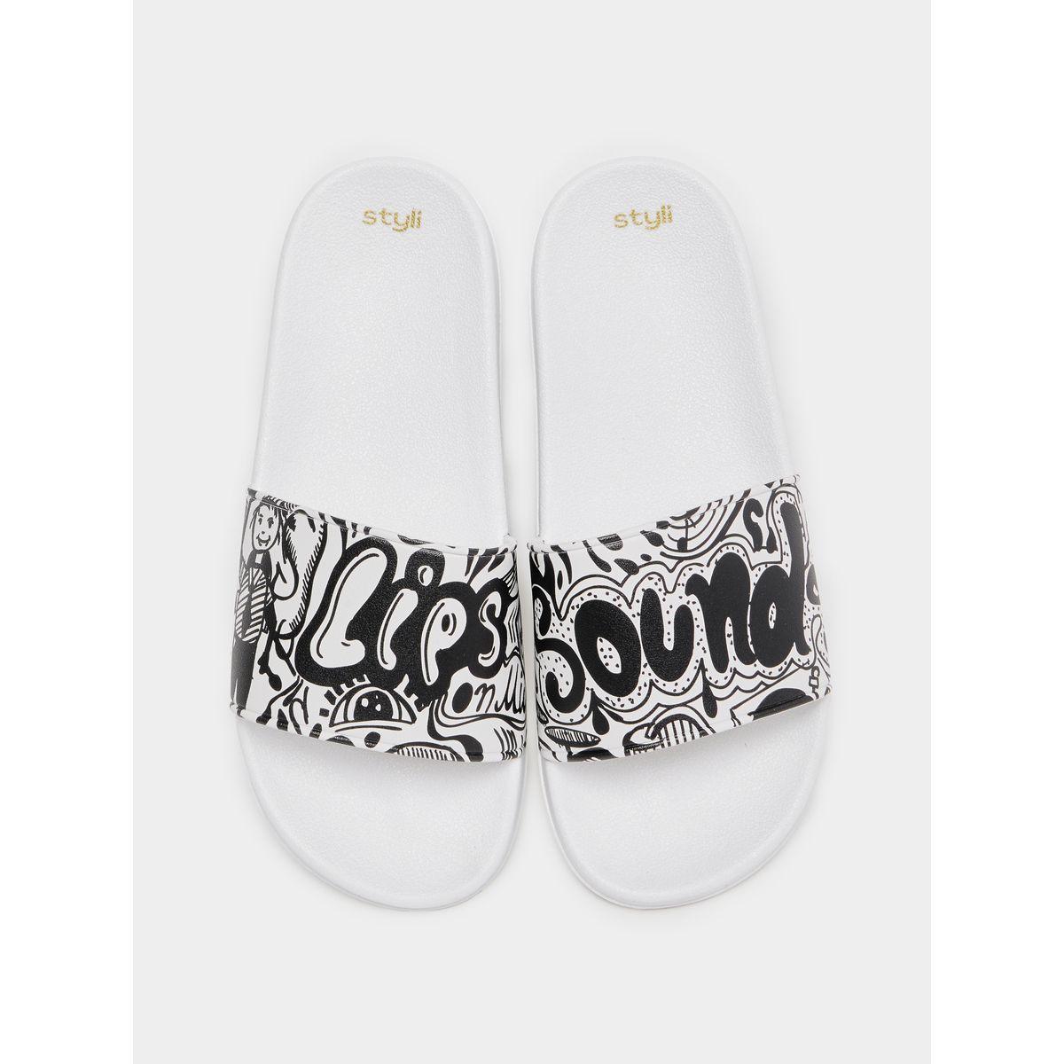 Styli Abstract Print Monochrome Slides-women-shoes-flipflopsandslides-image-6