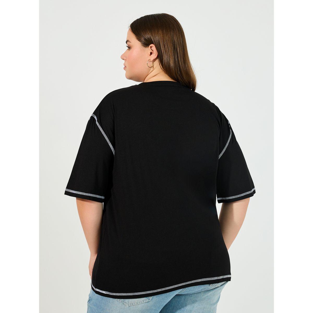 Styli Plus Size Overlock Seam Slogan Print Oversized T-Shirt-women-clothing-tshirts-image-4