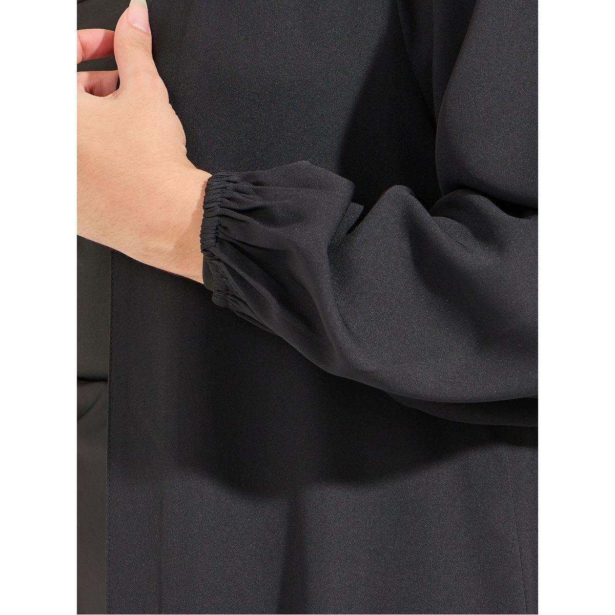 عباية سادة باكمام طويلة بنمط مكبل-women-arabicclothing-abayas-image-5