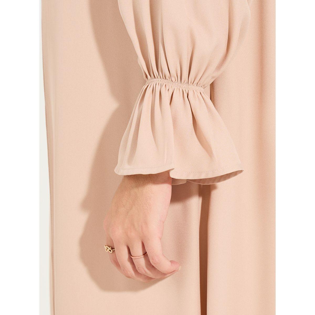 Styli Solid Frill Sleeves Abaya-women-arabicclothing-abayas-image-3