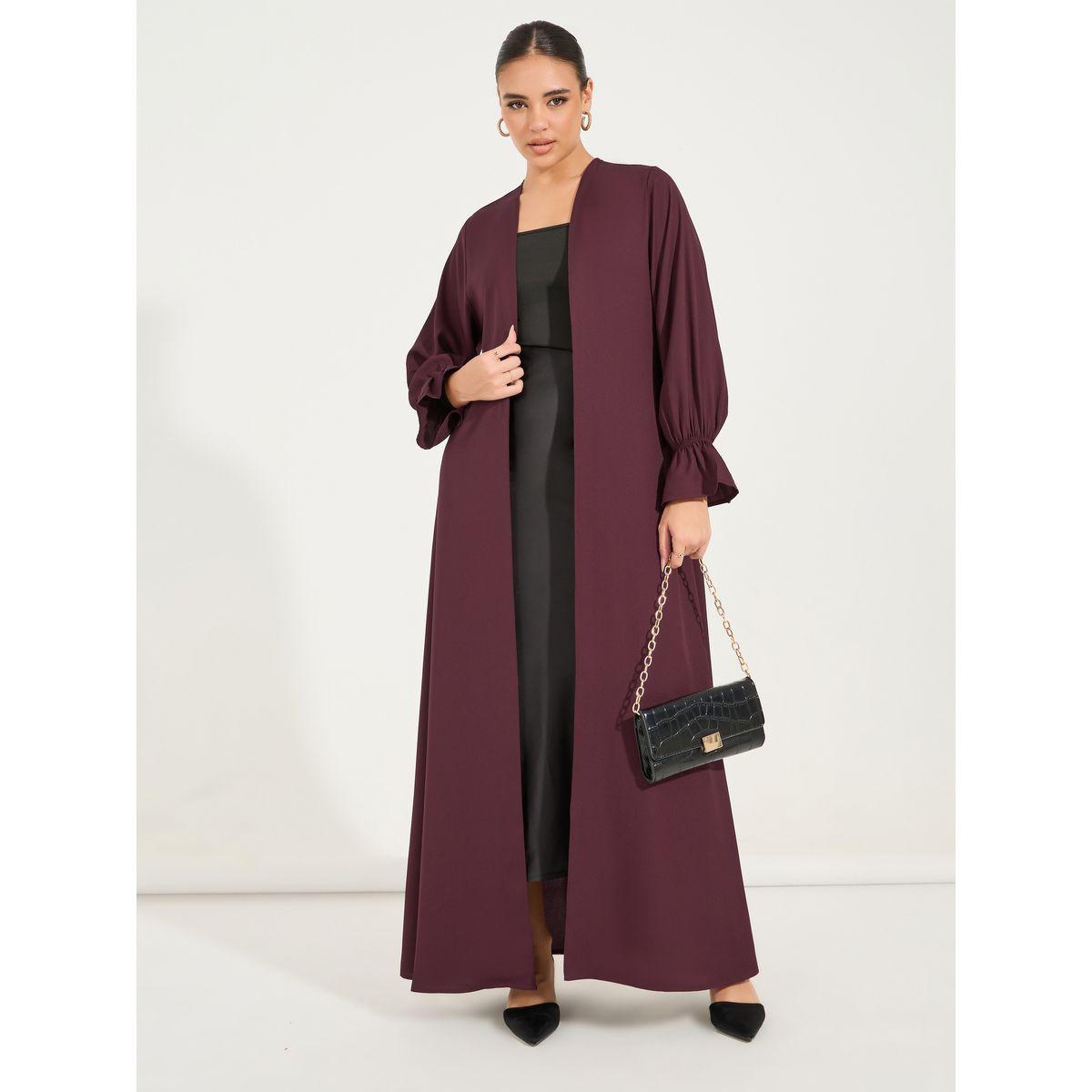 عباية سادة باكمام طويلة واسعة-women-arabicclothing-abayas-image-4