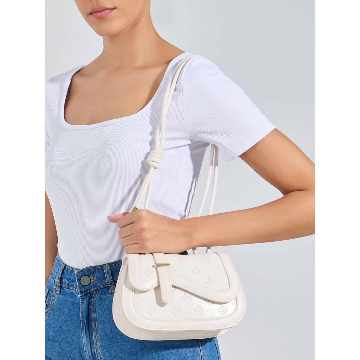 Styli Side Belt Detail Embossed Shoulder Bag-women-bagsandwallets-handbags-image-2