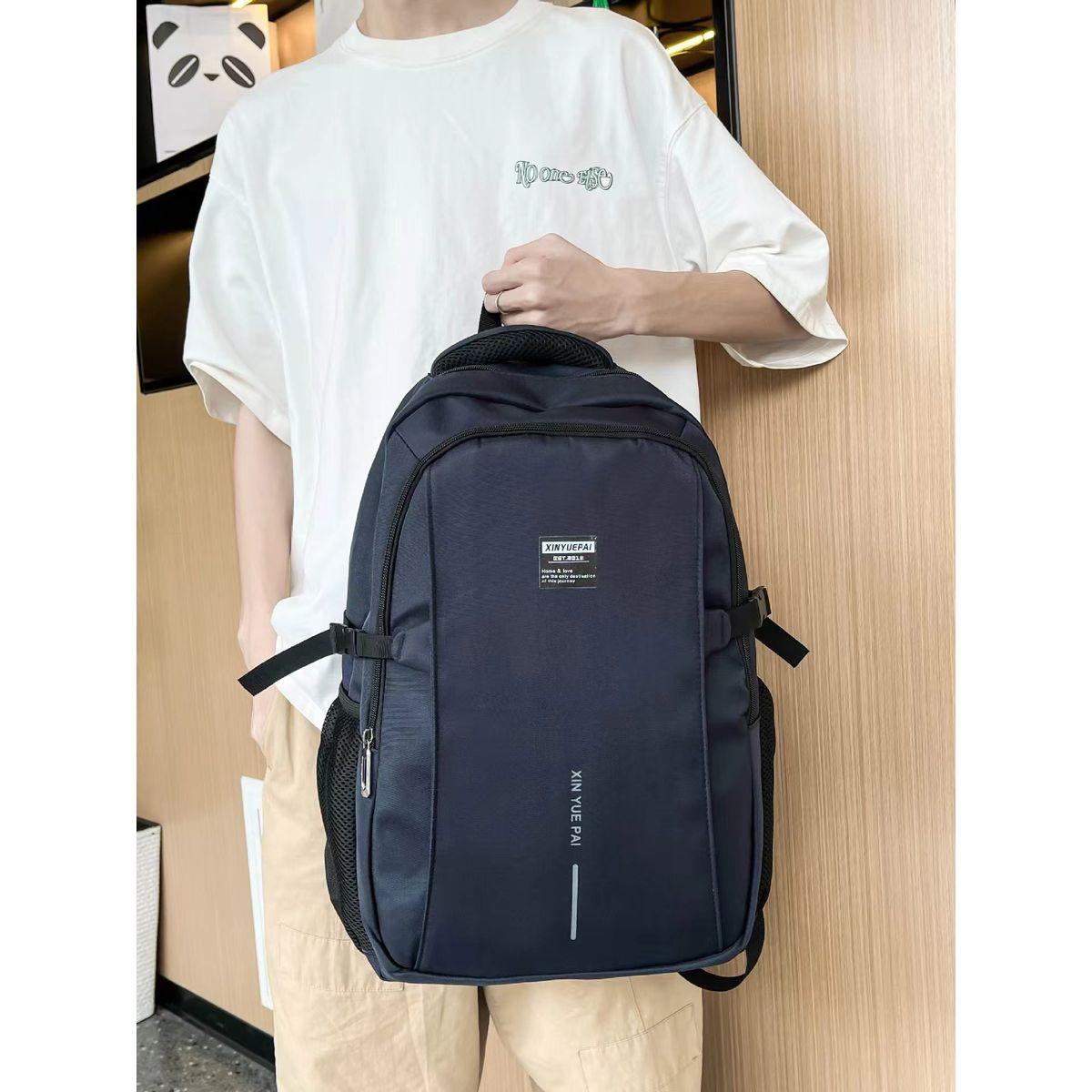 شنطة ظهر مزينة بشارة مع جيوب شبكية-women-bagsandwallets-backpacks-image-1