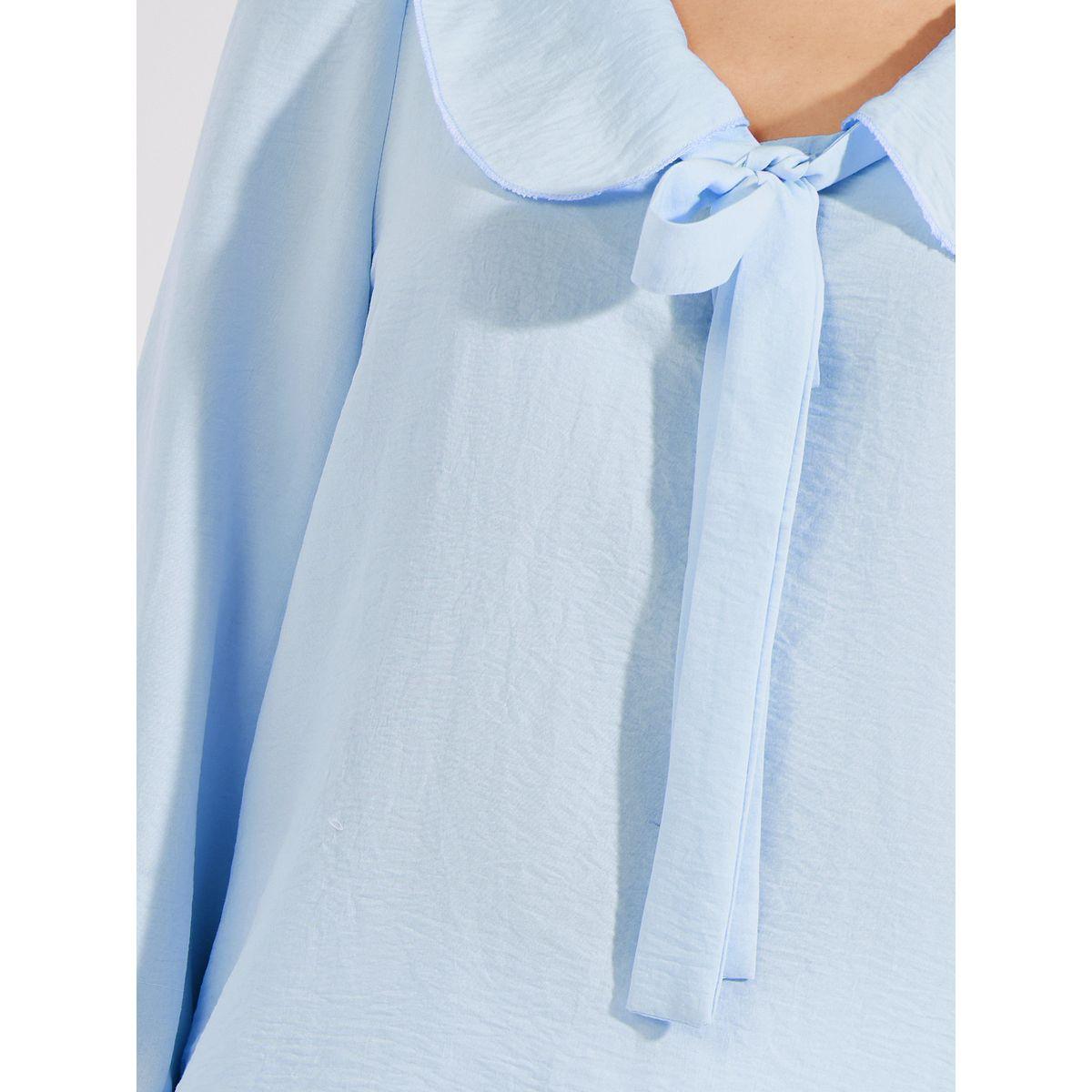 Styli Peter Pan Collar Blouse with Tie-Up-women-clothing-shirtsandblouses-blouses-image-4