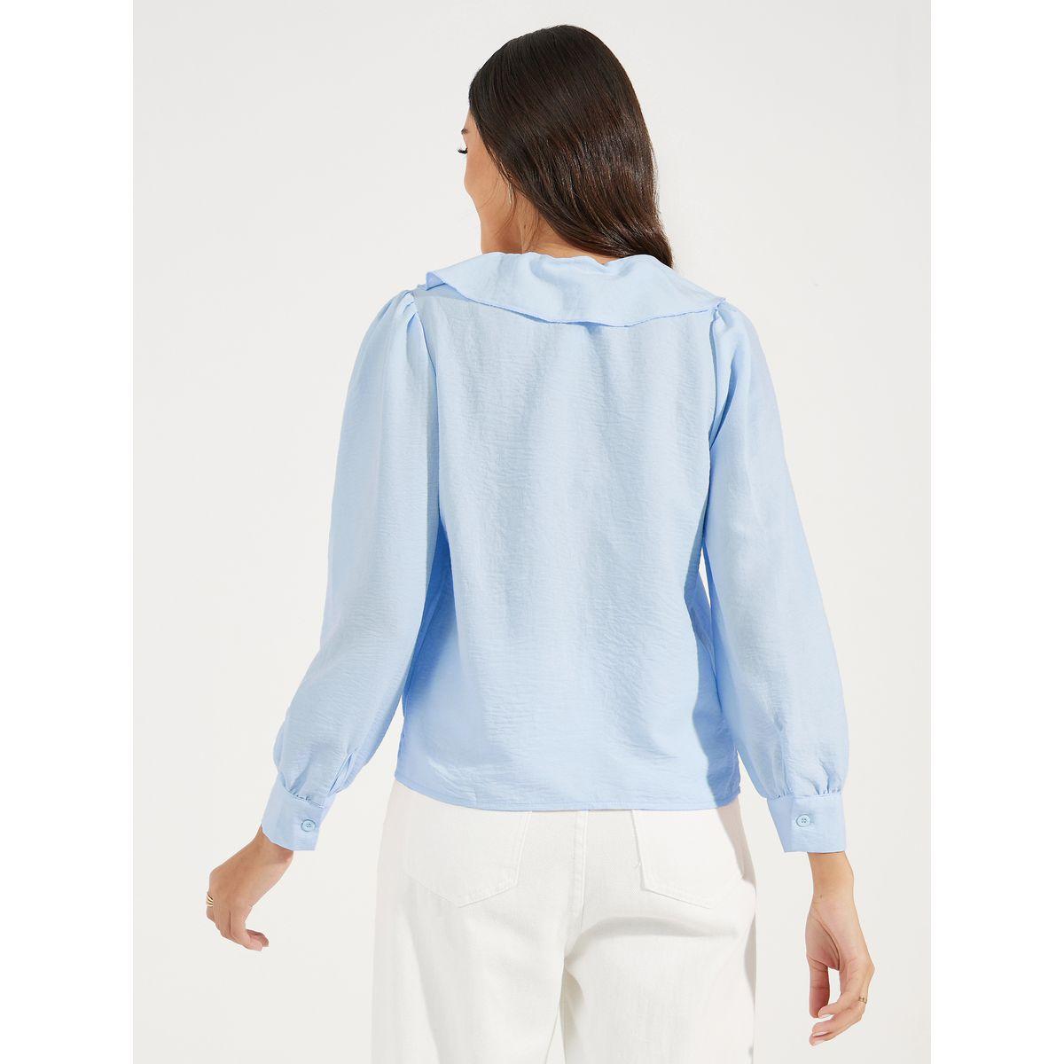 Styli Peter Pan Collar Blouse with Tie-Up-women-clothing-shirtsandblouses-blouses-image-5