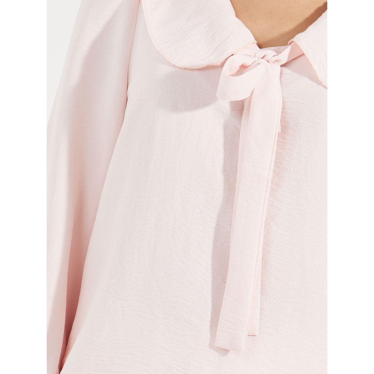 Styli Peter Pan Collar Blouse with Tie-Up-women-clothing-shirtsandblouses-blouses-image-4