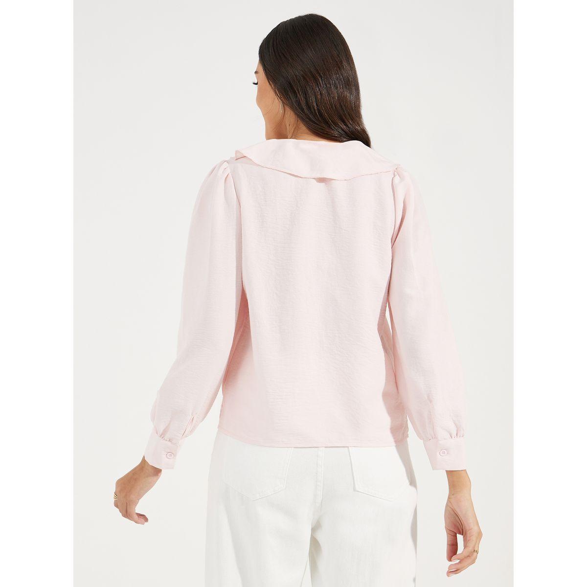Styli Peter Pan Collar Blouse with Tie-Up-women-clothing-shirtsandblouses-blouses-image-5