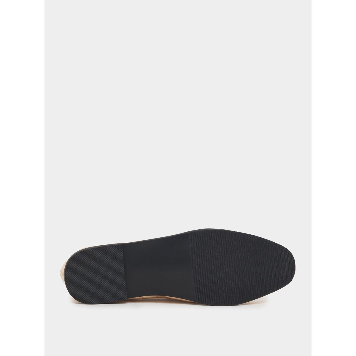 Styli Buckle Trim Textured Loafers-women-shoes-loafersandmoccasins-image-7