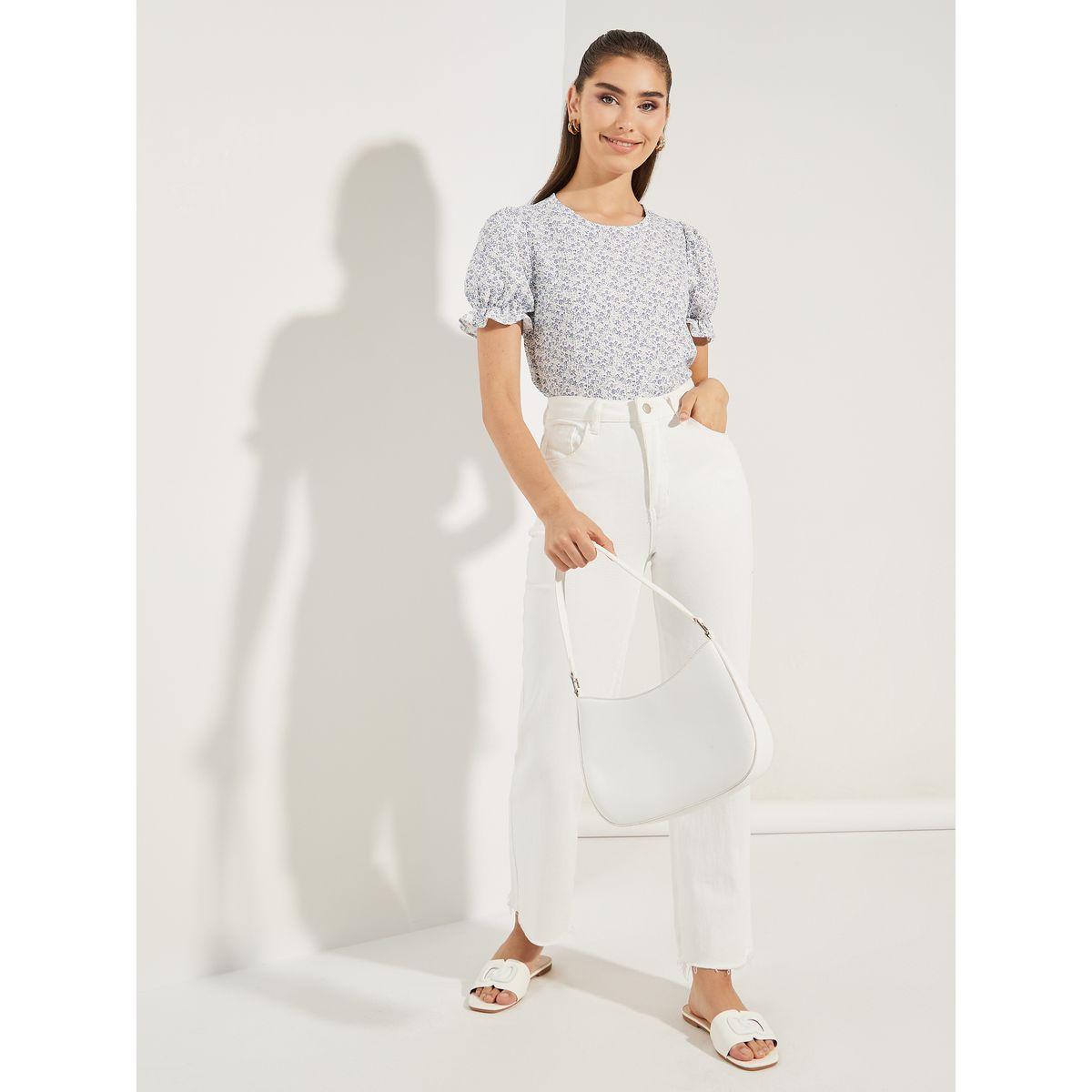 Styli All Over Print Top with Puff Sleeves-women-clothing-shirtsandblouses-blouses-image-2