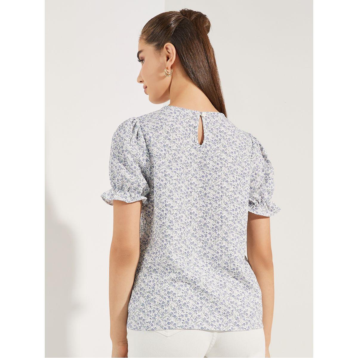 Styli All Over Print Top with Puff Sleeves-women-clothing-shirtsandblouses-blouses-image-5
