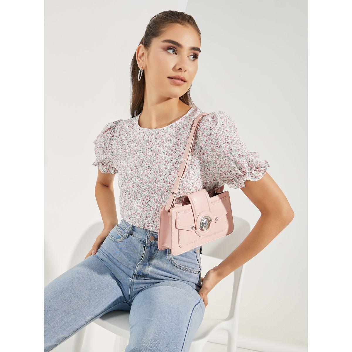 Styli All Over Print Top with Puff Sleeves-women-clothing-shirtsandblouses-blouses-image-1