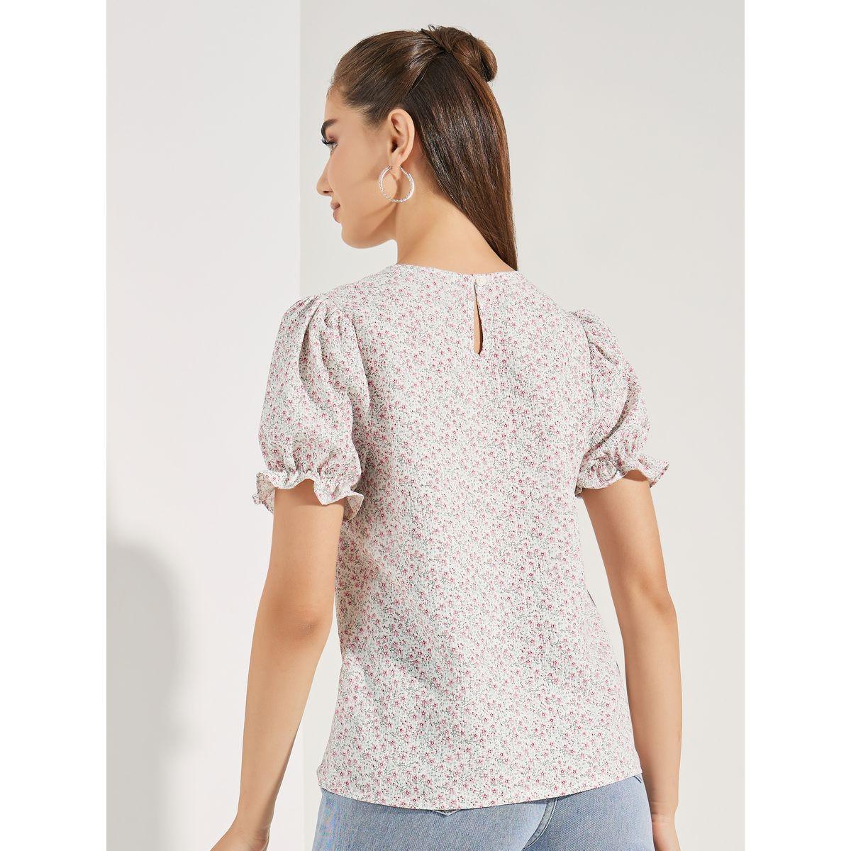 Styli All Over Print Top with Puff Sleeves-women-clothing-shirtsandblouses-blouses-image-6