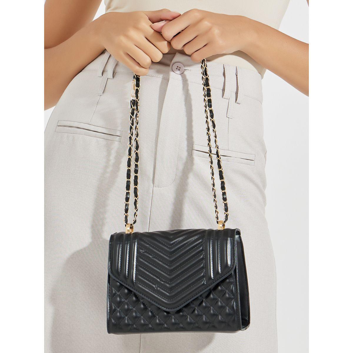 Styli Flap Quilted Bag with Chain Strap-women-bagsandwallets-handbags-image-3