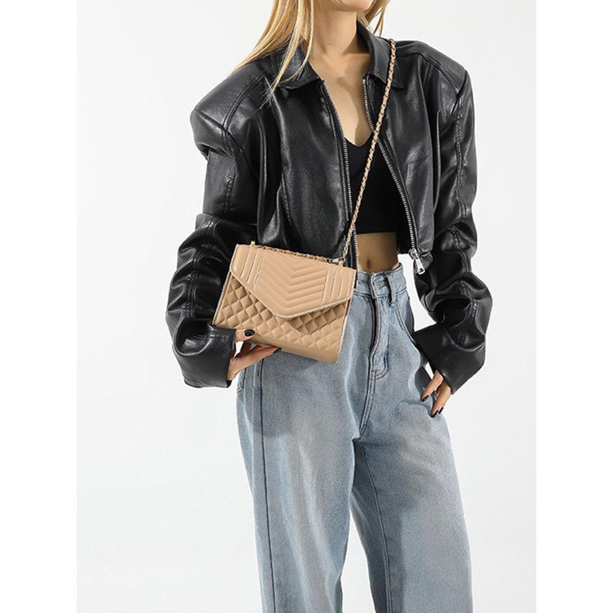 شنطة بتفاصيل بارزة الملمس مع حمالة بنمط سلسلة-women-bagsandwallets-handbags-image-2