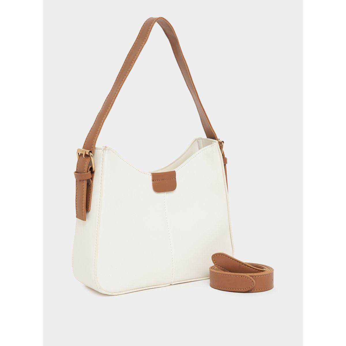 شنطة بتفاصيل مدروزة مع حزام قابل للتعديل-women-bagsandwallets-handbags-image-1