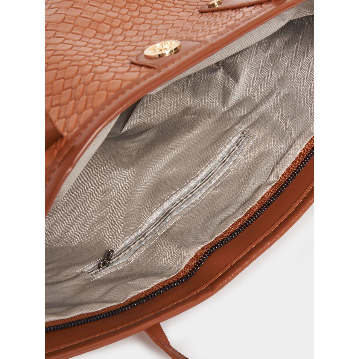 Styli Textured Twist Lock Shoulder Bag-women-bagsandwallets-handbags-image-4