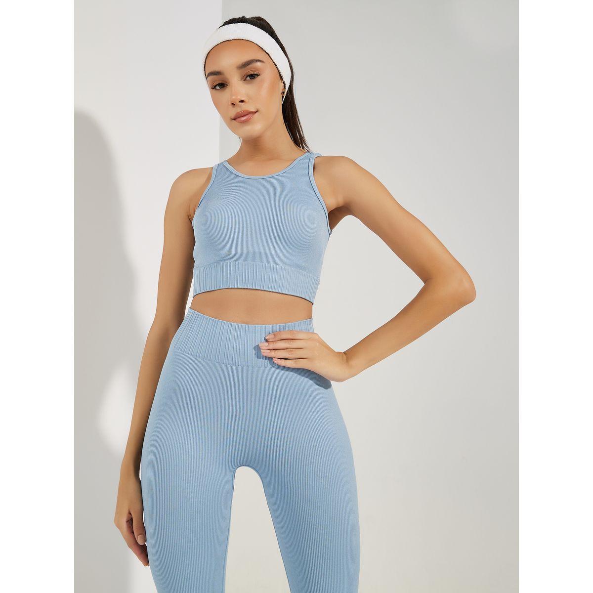 Styli Active Round Neck Rib Sports Bra & Leggings Set-sports-women-clothing-trackpantsandtracksuits-image-3