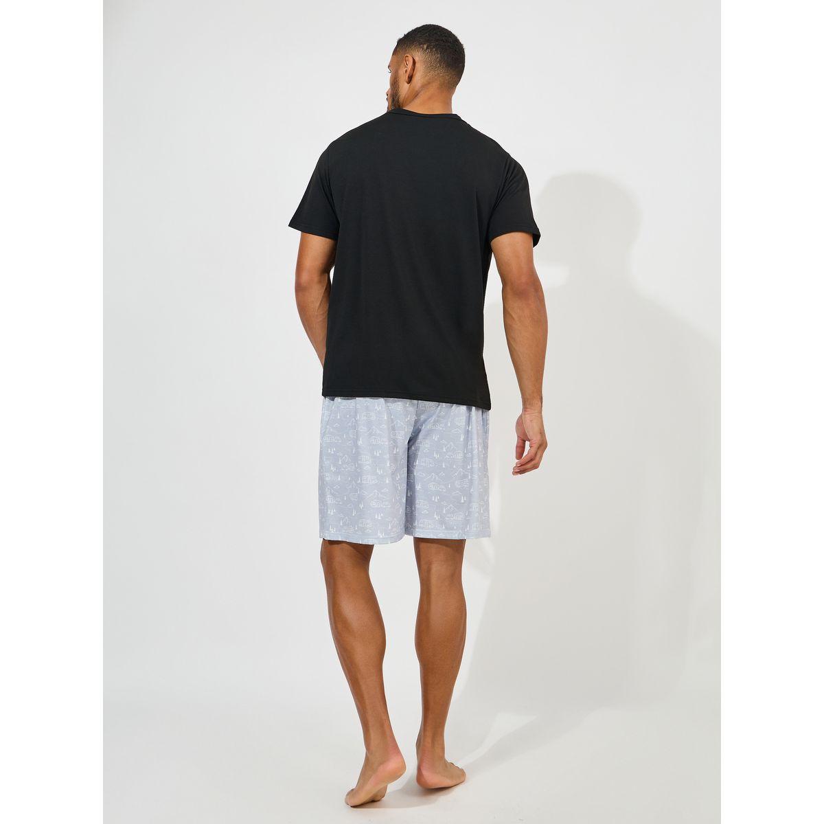 Styli Unwind Graphic Print T-Shirt & AOP Shorts Set-men-clothing-nightwear-sets-image-4