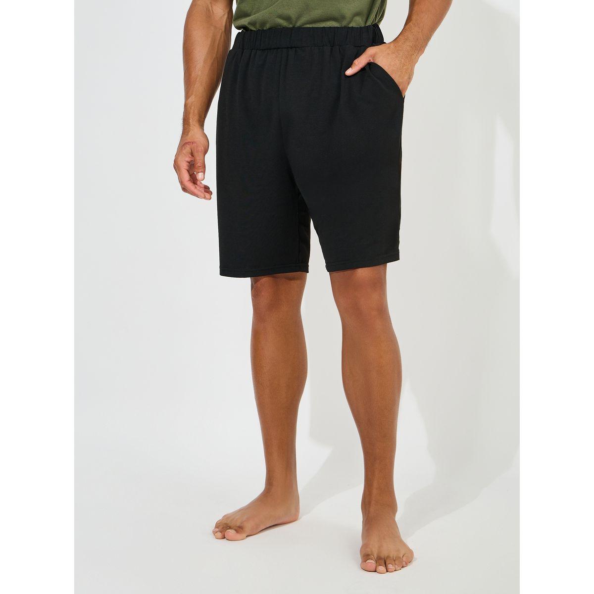 Styli Unwind Back Slogan Print T-Shirt & Solid Shorts Set-men-clothing-nightwear-sets-image-6
