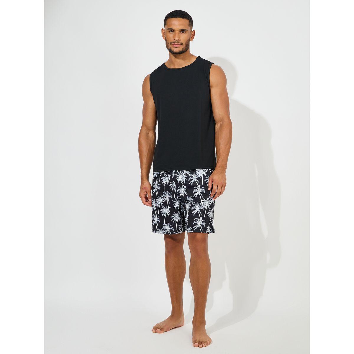 مجموعة من شورت مع تيشيرت كت سادة-men-clothing-nightwear-sets-image-1