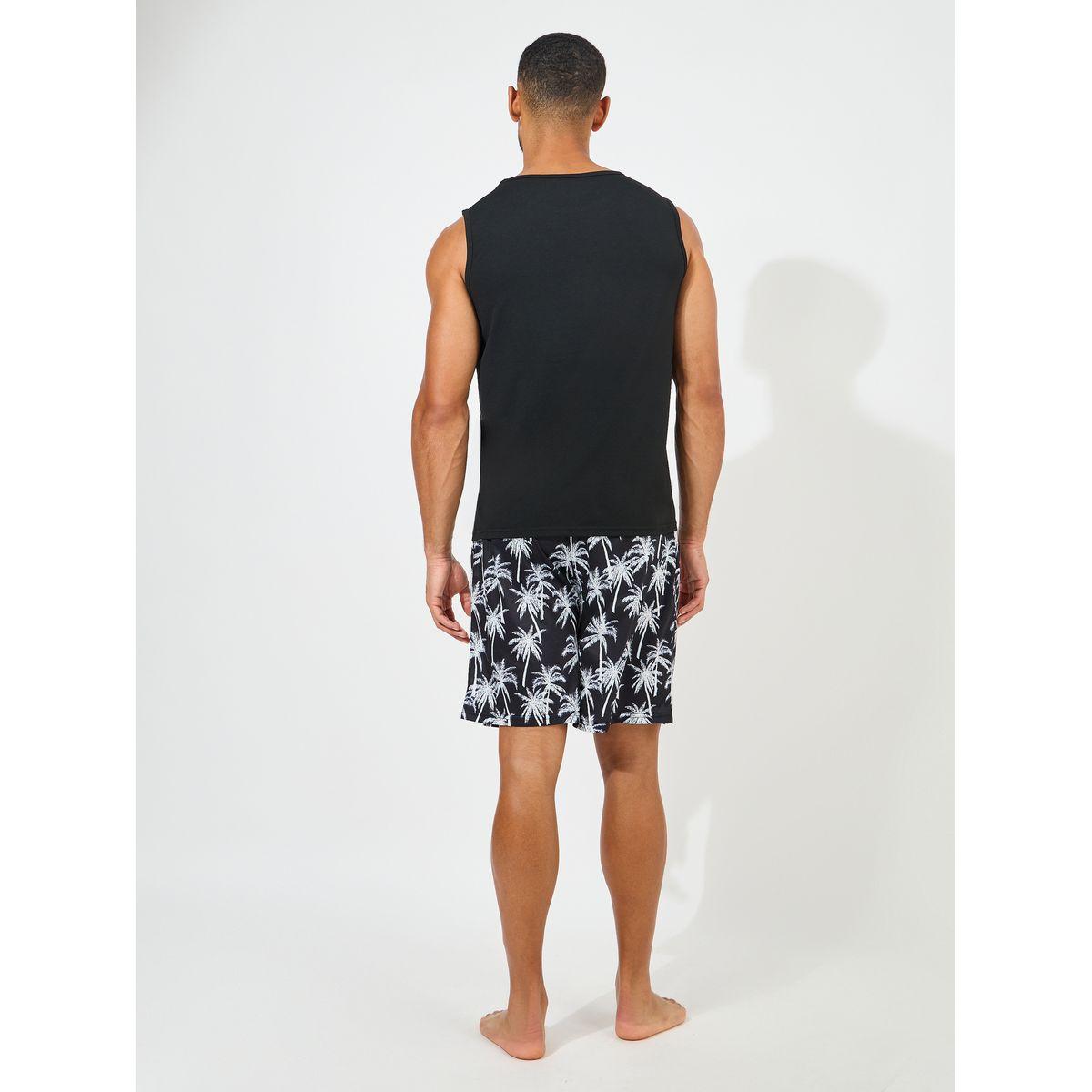 مجموعة من شورت مع تيشيرت كت سادة-men-clothing-nightwear-sets-image-4