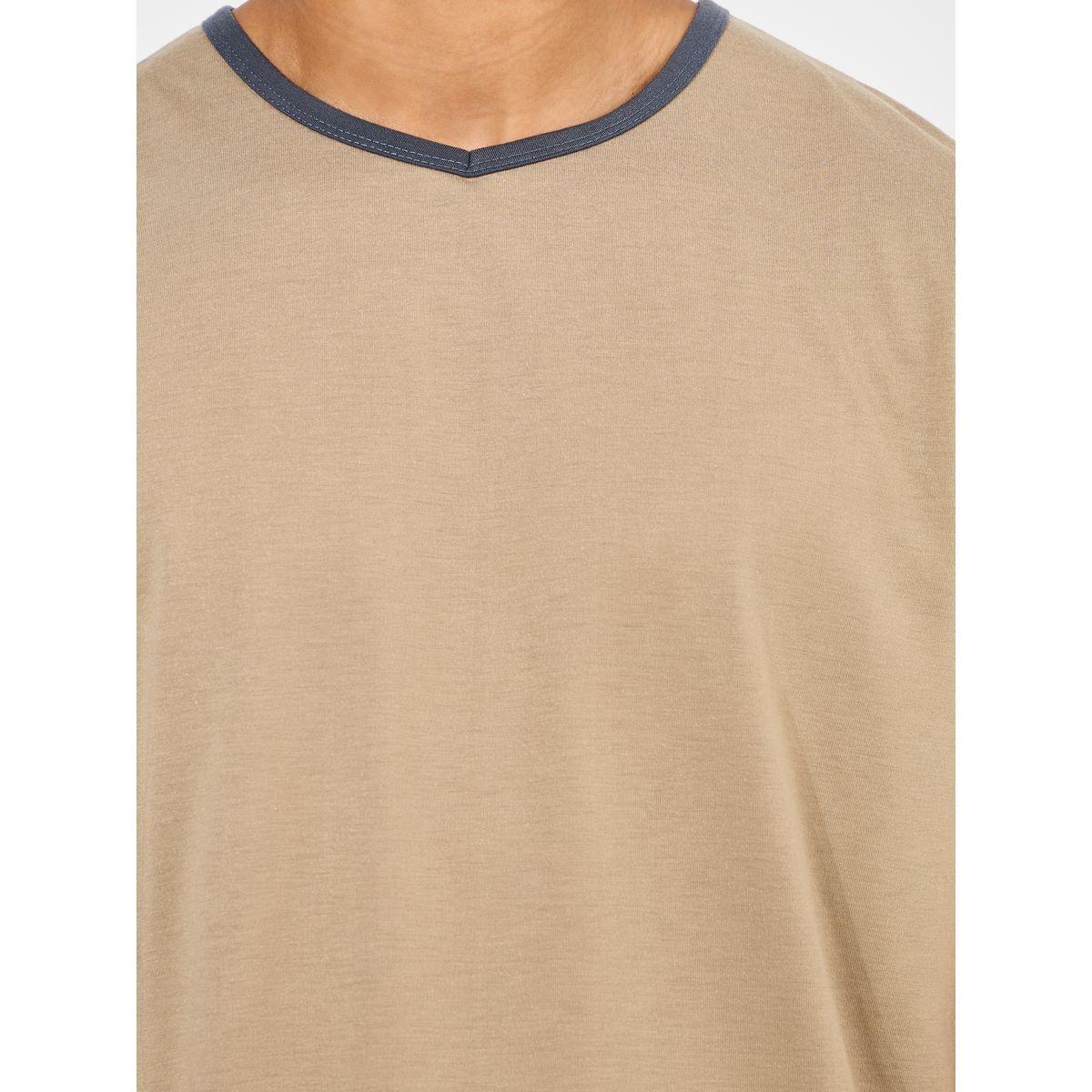Styli Unwind Contrast V Neck T-Shirt & Short Set-men-clothing-nightwear-sets-image-3