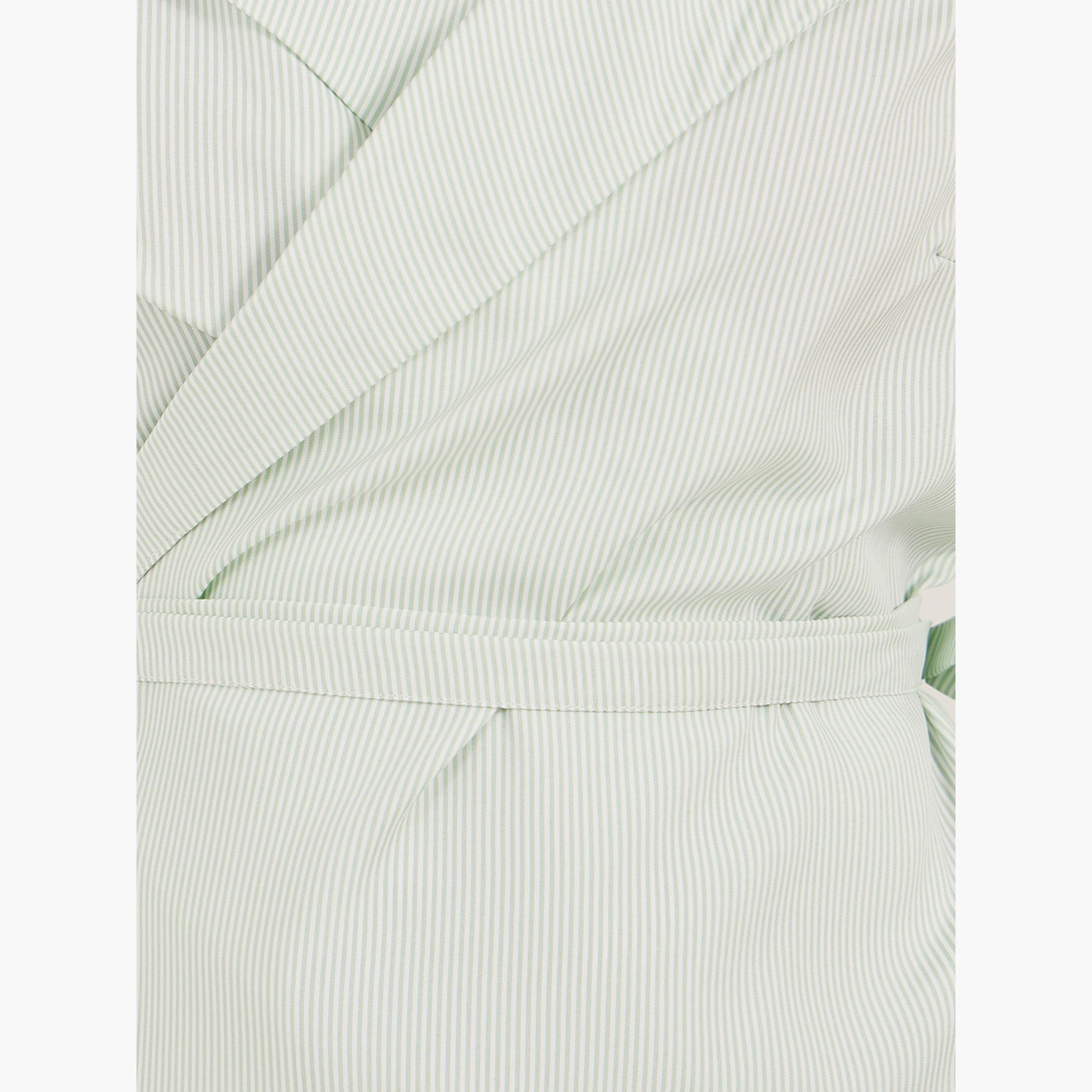 ستايلي -  بلوزة مخططة بفتحة صدر ملفوفة مع ربطة عنق-women-clothing-shirtsandblouses-blouses-image-3