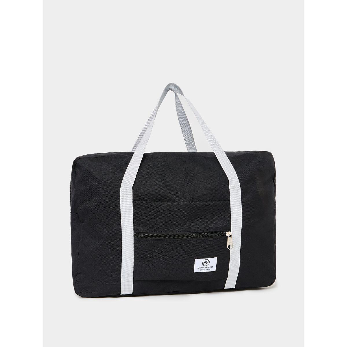 Styli Patch Detail Gym Bag with Zip Closure-travel-luggagesandbags-luggage-image-1