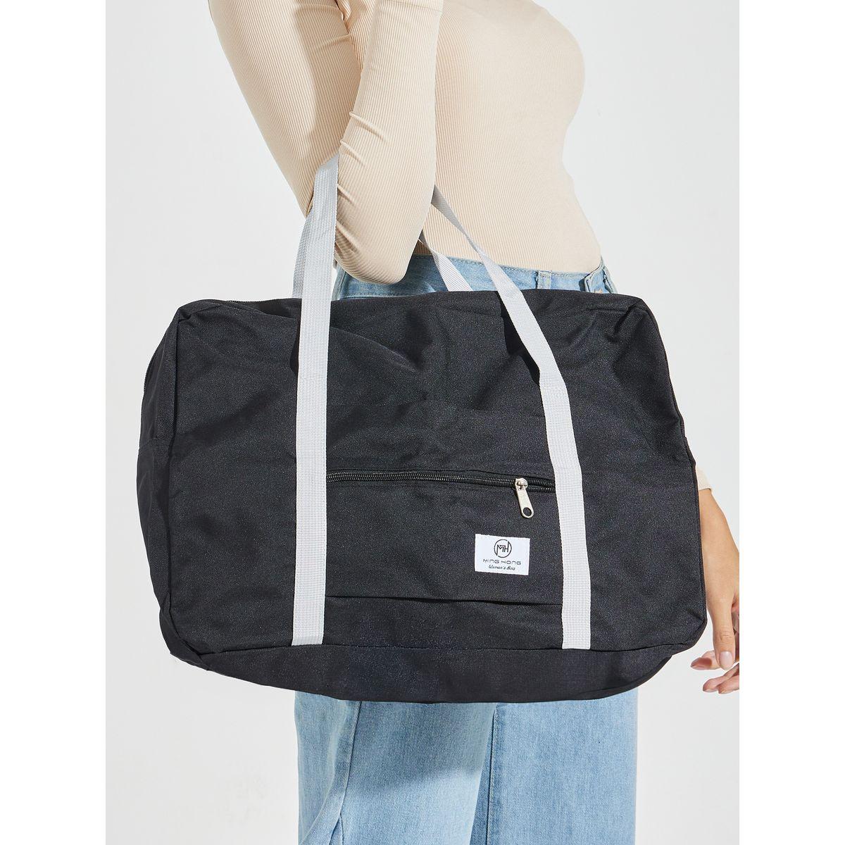 Styli Patch Detail Gym Bag with Zip Closure-travel-luggagesandbags-luggage-image-3